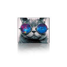 Коврик 250*300 тканевой Cat with Glasses, с боковой прошивкой, толщина 2 мм