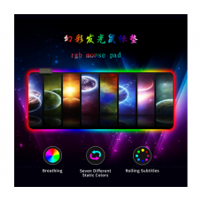 Коврик 300*800 для мыши "Planets" тканевый с боковой прошивкой, толщина 3 мм, RGB подсветка , питание USB 1,8 м, Color Box