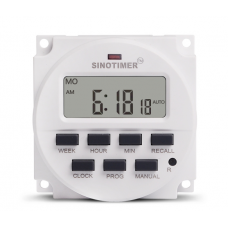 Таймер тижневий Sinotimer TM618H-2, програмований, 16А, 220V, 60х60х30 мм