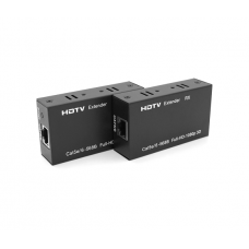Одноканальный активный удлинитель HDMI сигнала по кабелю UTP. Дальность передачи: до 60метров, cat5e / cat6e 1080P / 3D, Black