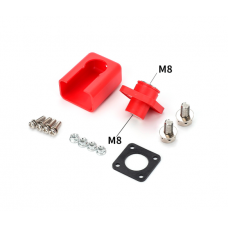 Корпусная проходная клемма М8-M8, 200A, 1000V, медь, Red