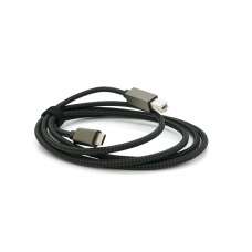 Кабель Type-C (папа)- BM (папа), 1.5m, оплетка, Black