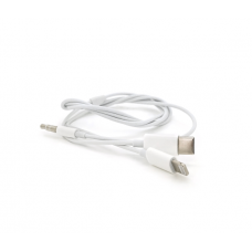 Кабель-переходник JH-CM32 Jack 3.5mm(M) => Lighting(M)+Type-C(M), 1м, White, Box
