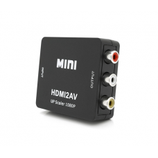 Конвертер Mini, HDMI to AV, ВЫХОД 3RCA(мама) на ВХОД HDMI(мама), 720P / 1080P, Black, BOX