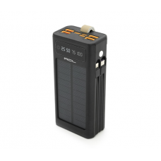 Powerbank ACL PW-90 30000mAh, SOLAR, TypeC + Lighting, Black, Box