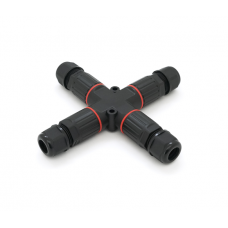 Кабельный X-разветвитель EW-P20X-2P, под кабель 9-12 мм, 24A, 450V, Black