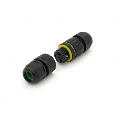 Кабельный соединитель EW-M16-3P, под кабель 7-10 мм, 3P, 17.5A, 450V, Black
