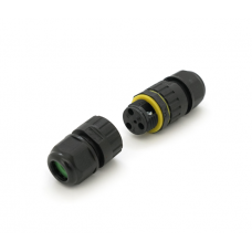 Кабельный соединитель EW-M16-3P, под кабель 3,5-7 мм, 3P, 17.5A, 450V, Black
