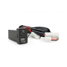 Flush-mounted car charger 38W-L01T03-Fuse, PD+