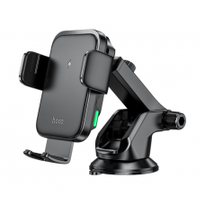 Автодержатель HOCO HW11+ Wireless Charging 15W, крепление на торпеду, зажим 50-90мм, Black, Box