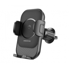 Автотримач BOROFONE BH204+ Wireless Charging 15W, кріплення на торпеду, клямка 50-90мм, Black, Box