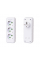 Розетка тройник с заземлением F101-White, 3 розетки, 2500W, 10A, 110-250V~Max, Blister