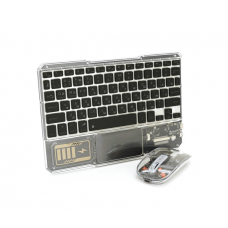 Комплект беспроводной YT-KB333 (KB+Mouse), (Eng / Pyc), 2.4G, 78 клавиш, Black / Transparent, Box