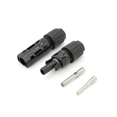 Коннектор MC4 1500V, 50A, луженый-медный сплошная клемма, под сечение 2.5-10mm2, под кабель 10mm, 0.5mmΩ, огнестойкость UL94-VO, IP68