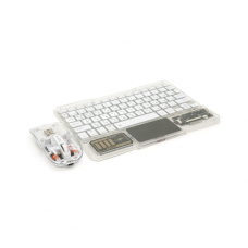 Комплект беспроводной YT-KB333 (KB+Mouse), (Eng / Pyc), 2.4G, 78 клавиш, White / Transparent, Box