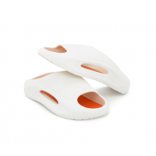 Летние тапочки, силиконовая подошва, размер 38 (длина стельки 24,5 см), White / Orange