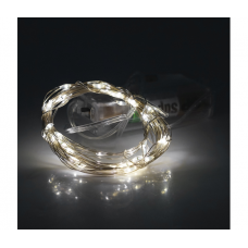 Гирлянды 100LED, 1 режим, 10 метров, прозрачная изоляция, питание от USB+ 3*АА, White Hot, ОЕМ