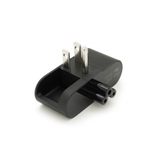 Переходник складной с заземлением, m-m, американка3pin, Black, BOX