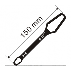 Универсальный ключ Torx 3-17 мм, самозатягивающийся регулируемый ключ с двойной головкой, гаечный ключ, Black