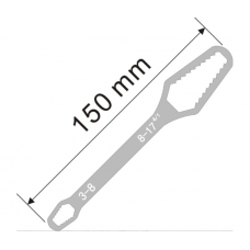 Универсальный ключ Torx 3-17 мм, самозатягивающийся регулируемый ключ с двойной головкой, гаечный ключ, Silver