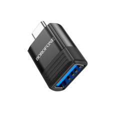 Переходник Borofone BV18 USB3.0(F) => Type-C(M), Black, Blister