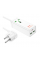 Мережевий фільтр HOCO AC9A на 1 розетку + 2 USB+USB-C, 30W, 220В, кабель 1,5м, White, Box