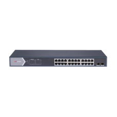 24 портовый гигабитный POE коммутатор Hikvision DS-3E1526P-SI, 24x RJ45 POE(1000M) и 2xSFP (1000M), 320 x 90 x 530 мм