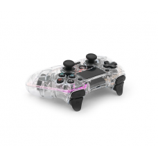 Геймпад Brazzers BR-P05 беспроводной для PS4 / PC / IOS / Android DUAL Motor Vibration, BT4.0, AUX, LED light bar, Transparent, 3.7V, 600mAh, Blister-box