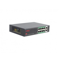 8ми портовий PoE комутатор з автоперезапуском ONV-H1108PSD, 8хРоЕ 100 Мбіт + 2хUplink 100 Мбіт до 250м, IEEE802.3af / at, загальна потужність120 Вт