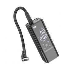 Портативный воздушный насос HOCO ZP7, до 10 атм, встроенный аккумулятор 5000mAh, фонарик, Black, Box