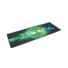 Коврик 300*800 тканевой Rick and Morty с боковой прошивкой, толщина 3 мм, цвет Black / Green, Пакет