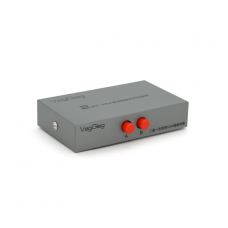 VGA сплиттер Veggieg V-F201 - переключатель мониторов на 2 входа, Silver