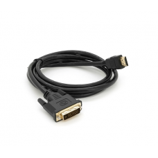 Кабель HDMI (тато)-DVI (тато) 1,5 метра без обплетення круглий, Black, Пакет