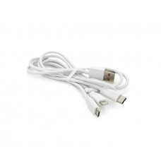 Кабель HOCO X1 USB-1 3 in 1 Micro / Iphone / Type-C, 2A, длина 1м, White, Box
