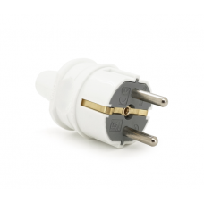 Вилка VIKO Євро пряма із заземленням. 16А 260V, White. ПВХ