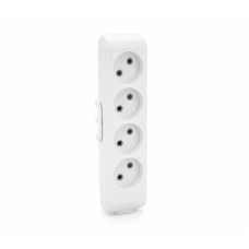 Колодка VIKO Multi-Let 4 гнізда, без заземлення, біла