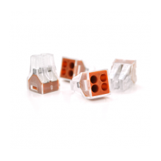 Клемма с зажимом 4-проводная WAGO K773-104 для распределительных коробок, 4-pin, прозрачно-оранжевая. упаковка 50 шт, цена за упаковку