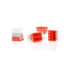 Самозажимная 6-проводная клемма WAGO К773-206, 6-pin, прозрачно-красная, упаковка 15 шт, цена за упаковку