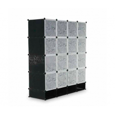 Шкаф для вещей и обуви пластиковый MP416-102A, 146х37х164см, Black, Box