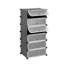 Шкаф для обуви пластиковый MPA1-6, 110х37х49см, Black, Box