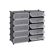 Шкаф для обуви пластиковый MPA2-5, 39х37х76см, Black, Box