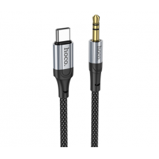 Кабель HOCO UPA26 DC3.5 (папа) => Type-C (папа), круглый в оплетке, 1м, Black, Box