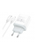 Набор СЗУ 110-240V HOCO C104A+ кабель Lighting, 1xUSB-C, PD20W, кабель 1м, White, Box