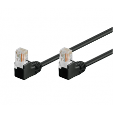 Патч-корд литой неэкранированный RJ45 UTP5e 0.5m Goobay (75.09.6085) patch D=4.9mm AWG26 2x90° Gold, черный