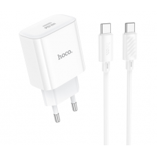 Набор СЗУ 110-240V HOCO C76A Pro+ кабель Type-C, USB-C, PD30W, кабель 1м, White, Box