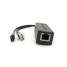 POE сплиттер AOT-0524 48V-5V, RJ45,Type-C (10 / 100Мбит, Вход-48V / Выход 5V 2.4А)