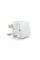 Переходник на евророзетку TEFAL UK White, 3pin, 250V, 10A, в упаковке 20 штук, цена за штуку