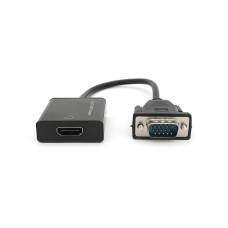 Адаптер VGA на HDTV + аудіо + USB-Micro конвертер, чорний, Full HD 1080P