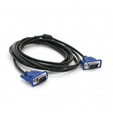 Кабель Merlion VGA 3 + 2 3m, male to male (тато-тато), 2 фериту, чорно-синій, пакет