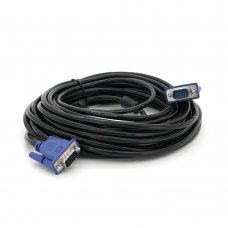 Кабель Merlion VGA 3 + 2 10m, male to male (тато-тато), 2 фериту, чорно-синій, пакет
